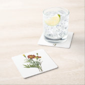 marigold(Tagetes sp.) von Redouté Rechteckiger Pappuntersetzer (Vor Ort)