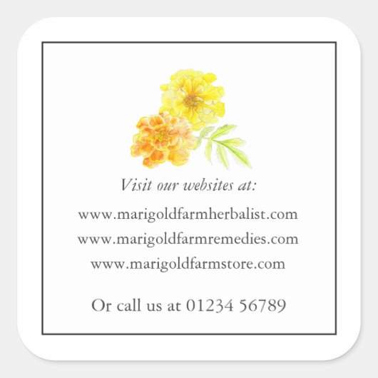 Marigold Template Website Sticker (Vorderseite)
