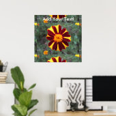 Marigold Velvet Rich Red Yellow Blume Poster (Heimbüro)