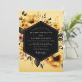 Marigold Vesperal Bloom Wedding Einladung (Stehend Vorderseite)