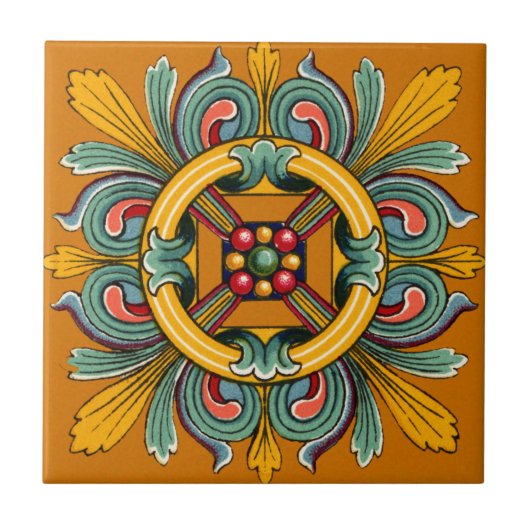 Marigold Viktorianisch Tile Design Fliese (Vorderseite)