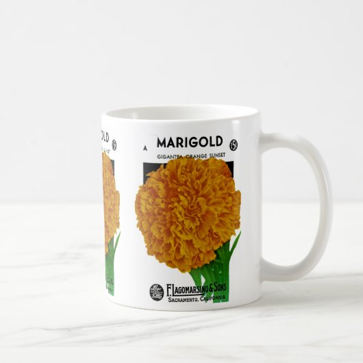 Marigold Vintag Seed Packet Kaffeetasse (Rechts)