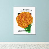Marigold Vintag Seed Packet Leinwanddruck (Insitu (Holzboden))