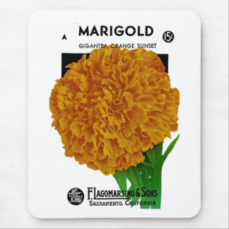 Marigold Vintag Seed Packet Mousepad