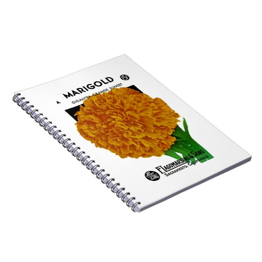Marigold Vintag Seed Packet Notizblock (Rechte Seite)