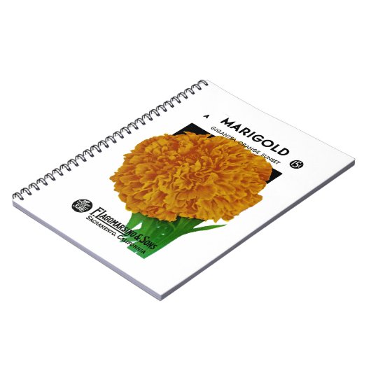 Marigold Vintag Seed Packet Notizblock (Linke Seite)
