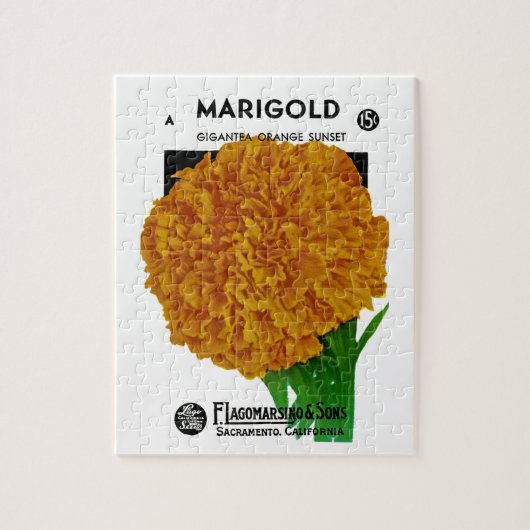 Marigold Vintag Seed Packet Puzzle (Vertikal)