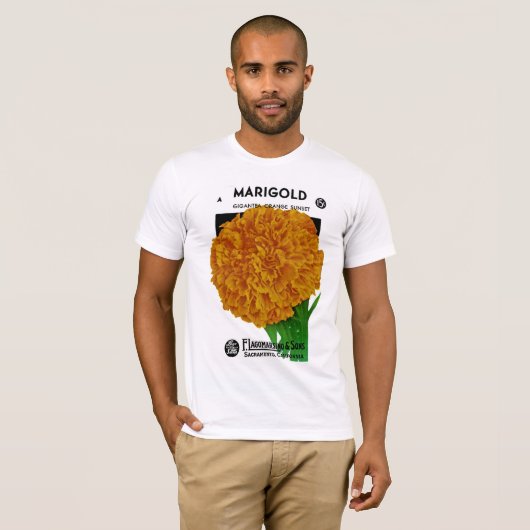 Marigold Vintag Seed Packet T-Shirt (Vorne ganz)