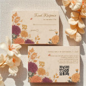 Marigold & Warm Orange Rustic Boho Herbst QR Code RSVP Karte