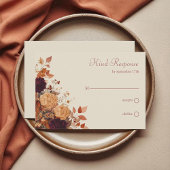 Marigold & Warm Orange Rustikale Boho Herbstfloral RSVP Karte