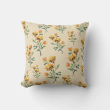Marigold Watercolor Throw Pillow