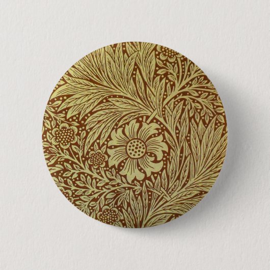 Marigold William Morris Blume Pattern Button (Vorderseite)
