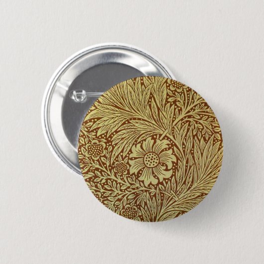 Marigold William Morris Blume Pattern Button (Vorne & Hinten)