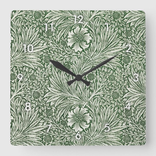 Marigold, William Morris Quadratische Wanduhr (Vorderseite)