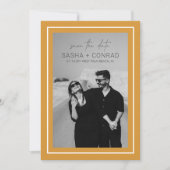 Marigold Yellow Bold Border Foto Moderne Hochzeit Save The Date (Vorderseite)