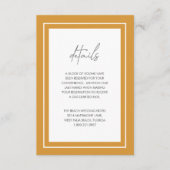 Marigold Yellow Bold Border Moderne Hochzeit Begleitkarte (Vorderseite)