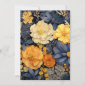 Marigold Yellow, Navy Blue und Slate Gray Wedding Einladung (Rückseite)