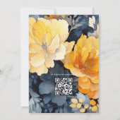 Marigold Yellow, Navy Blue und Slate Gray Wedding Einladung (Rückseite)