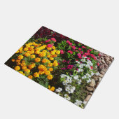 Marigold Zinnia Petunia Celosia Flower Mix Doormat Fußmatte (Schrägansicht)