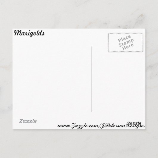 Marigolds # 5 postkarte (Rückseite)