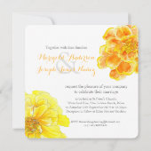 Marigolds Aquarellgelber Hochzeitsplatz einladen Einladung (Rückseite)