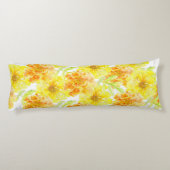 Marigolds Aquarellkunstmuster langes Kissen (Rückseite)