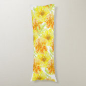 Marigolds Aquarellkunstmuster langes Kissen (Vorderseite Vertikal)