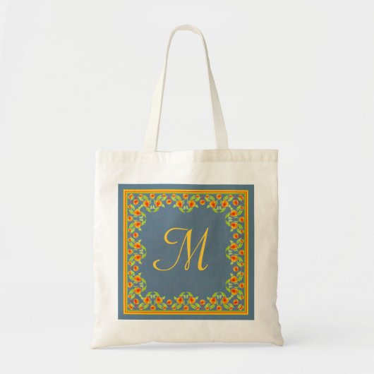 Marigolds Border Monogram Tote Bag Tragetasche (Vorne)