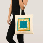 Marigolds Border Monogram Tote Bag Tragetasche (Vorderseite (Produkt))