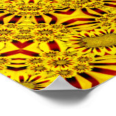 Marigolds Gelb und Vintages Kaleidoskop Poster (Ecke)