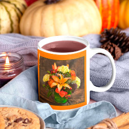 Marigolds, Hydrangea, Lilies Autumn Floral Kaffeetasse