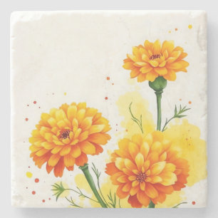 Marigolds in Orange und Gelb Steinuntersetzer