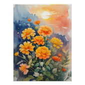 Marigolds in Watercolor Poster (Vorderseite)