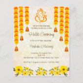 Marigolds niedlich indisches Mädchen Haldi Einladu (Rückseite)