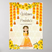 Marigolds niedlich indisches Mädchen Haldi Sondere Poster (Vorne)