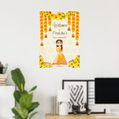Marigolds niedlich indisches Mädchen Haldi Sondere Poster (Heimbüro)