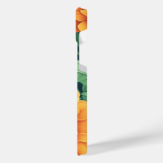 Marigolds orange-grüne Blume iPhone Hülle (Linke Seite)