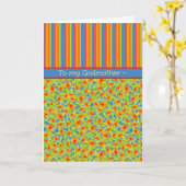 Marigolds Stripes, Oktober Geburtstag für Godmutte Karte (Gelbe Blume)