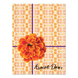 Marigolds und Biene Fotodruck
