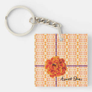 Marigolds und Biene Schlüsselanhänger