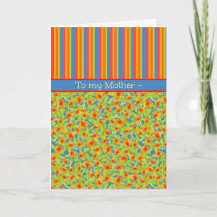 Marigolds und Stripes Oktober Geburtstag, Mutter Karte