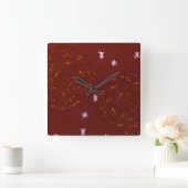 Marigolds with Stars Quadratische Wanduhr (Zuhause)