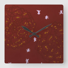Marigolds with Stars Quadratische Wanduhr