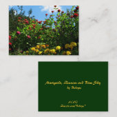 Marigolds, Zinnias und Blue Sky ATC Visitenkarte (Vorne/Hinten)