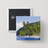 Marigot Bay, St. Lucia, Karibik Button (Vorne & Hinten)