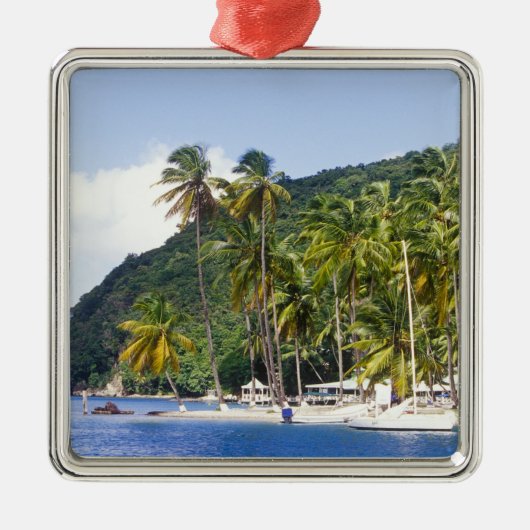 Marigot Bay, St. Lucia, Karibik Ornament Aus Metall (Vorne)