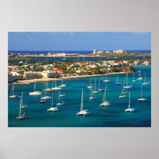 Marigot Harbour Waterfront, St. Martin Poster (Vorne)