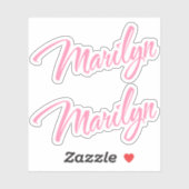 Marilyn Decorative Name in Pink x2 Aufkleber (Blatt)