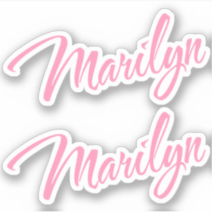 Marilyn Decorative Name in Pink x2 Aufkleber