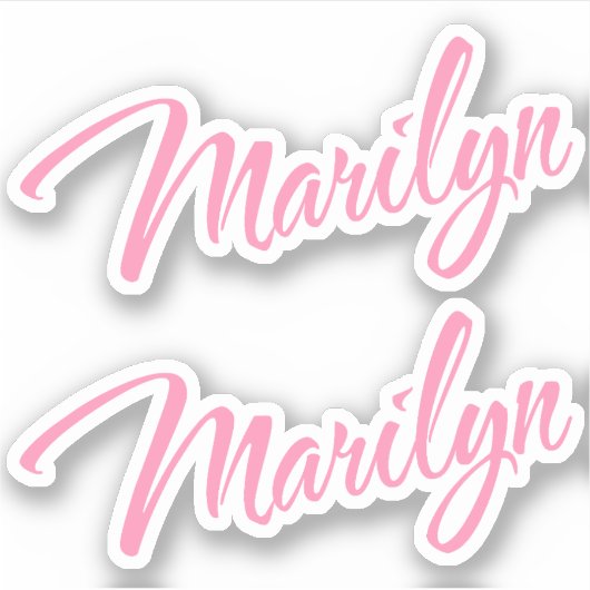 Marilyn Decorative Name in Pink x2 Aufkleber (Vorderseite)